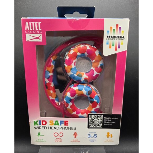 Altec Lansing Kid Safe Wired Headphones 3-5 Years With Inline Mic Limited Volume - Picture 1 of 8